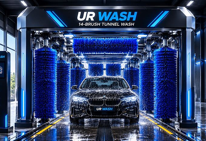 UR WASH 14-brush tunnel car wash system for high-throughput commercial operations